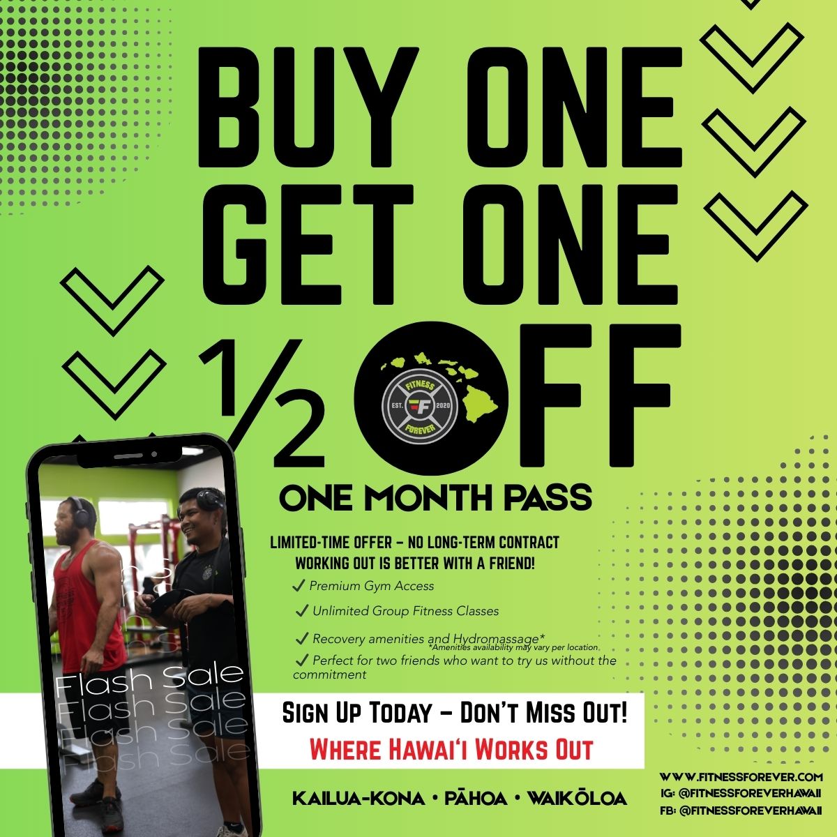 BUY ONE GET ONE 1/2 OFF