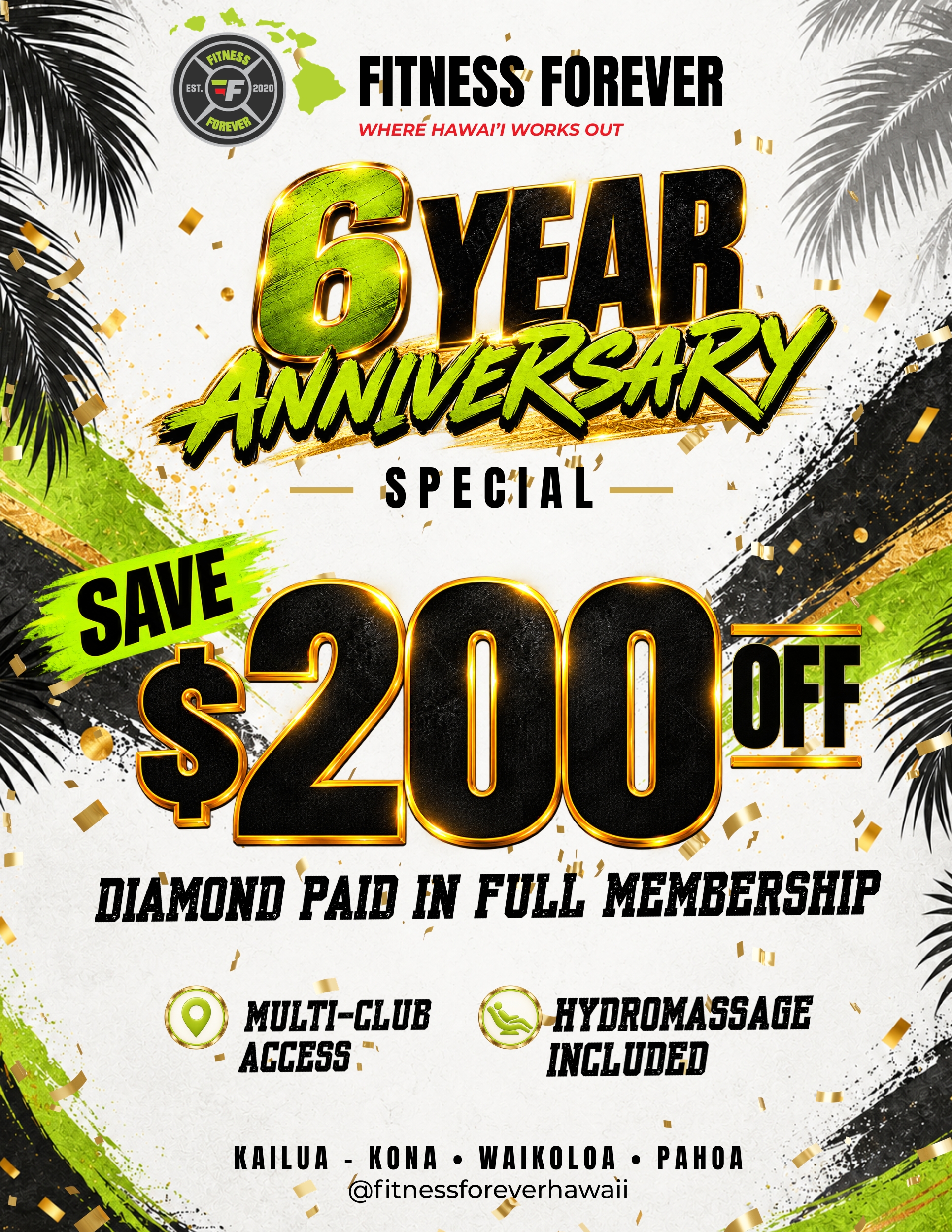 6 Year Anniversary Promotion. $200 off Diamond Paid In Full membership